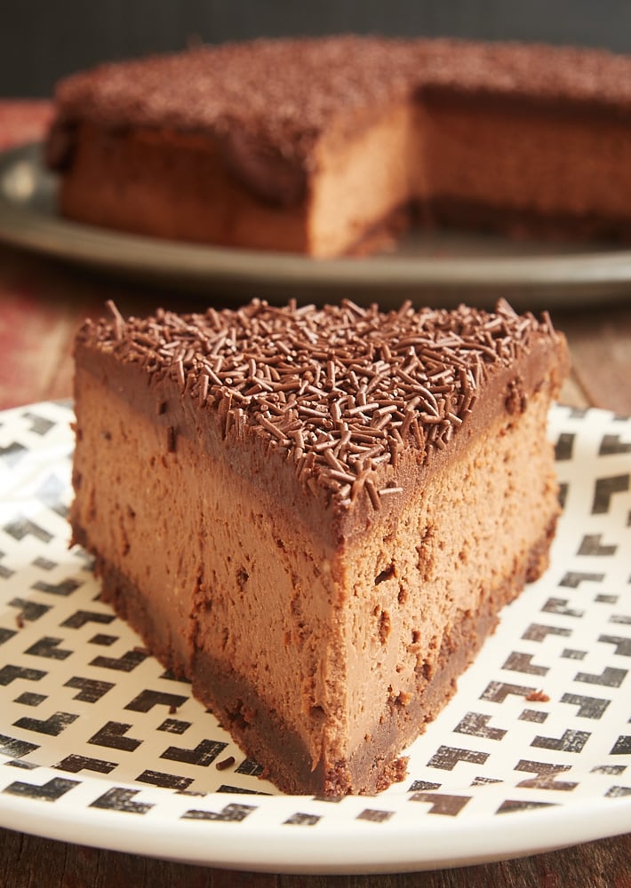 slice of Brownie Bottom Chocolate Cheesecake