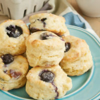 These sweet Glazed Blueberry Cream Cheese Biscuits are a perfect sweet treat for a special breakfast or brunch. - Bake or Break