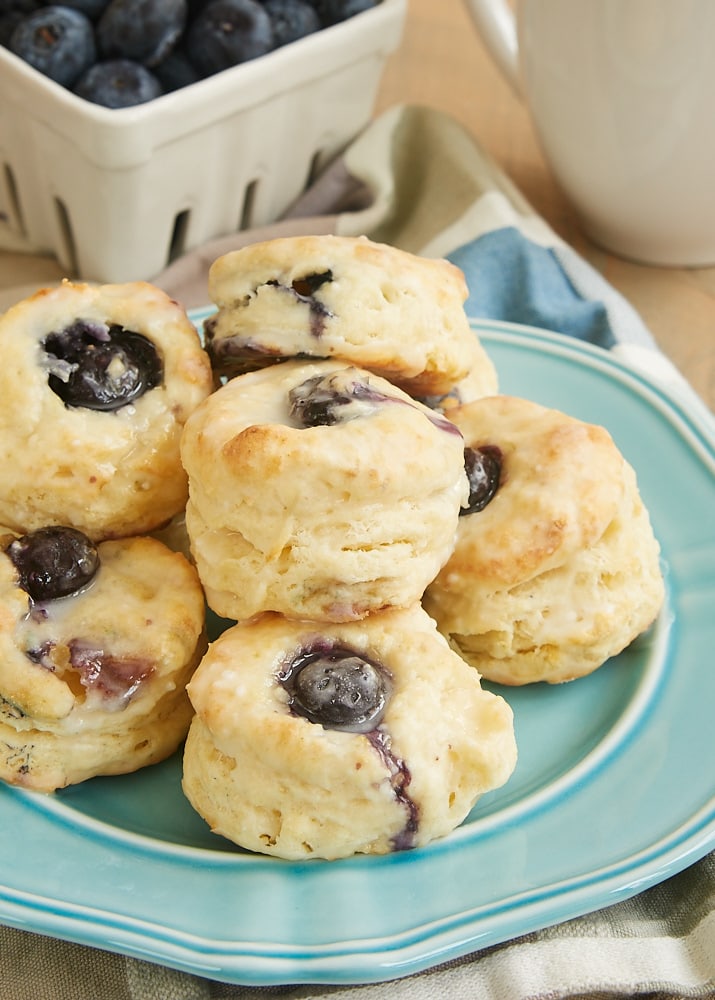 Glazed Blueberry Cream Cheese Biscuits