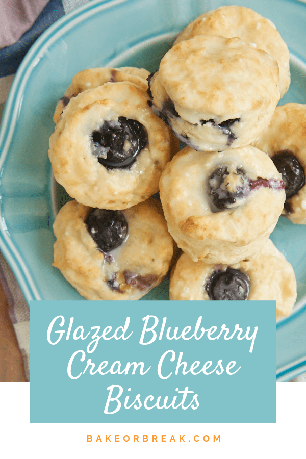 Glazed Blueberry Cream Cheese Biscuits bakeorbreak.com