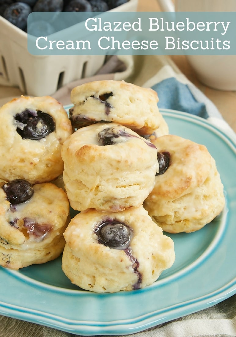 These sweet Glazed Blueberry Cream Cheese Biscuits are a perfect sweet treat for a special breakfast or brunch. - Bake or Break