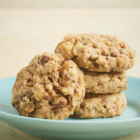 Peanut Butter Toffee Oatmeal Cookies served on a plate