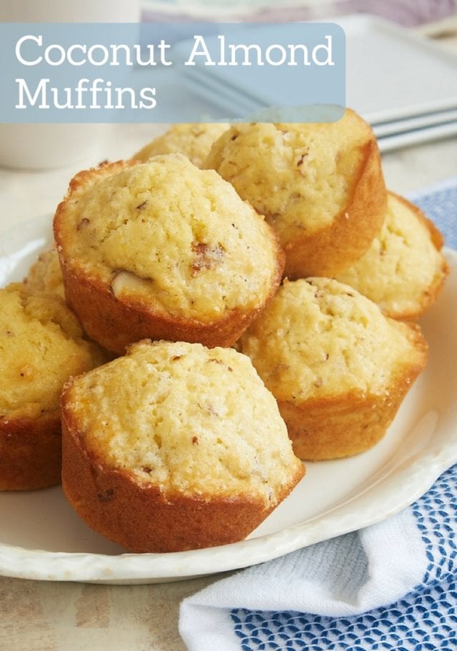 Coconut Almond Muffins combine wonderful flavors in a lightly sweet muffin. Perfect for a morning treat or an afternoon snack! - Bake or Break