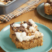 Rocky road takes a peanut butter detour in these sweet, nutty, fantastic Peanut Butter Rocky Road Bars! - Bake or Break