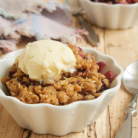 This quick and easy Skillet Berry Crumble is such a great way to enjoy your favorite berries. A warm bowl full of this crumble with a scoop of ice cream is tough to beat! - Bake or Break