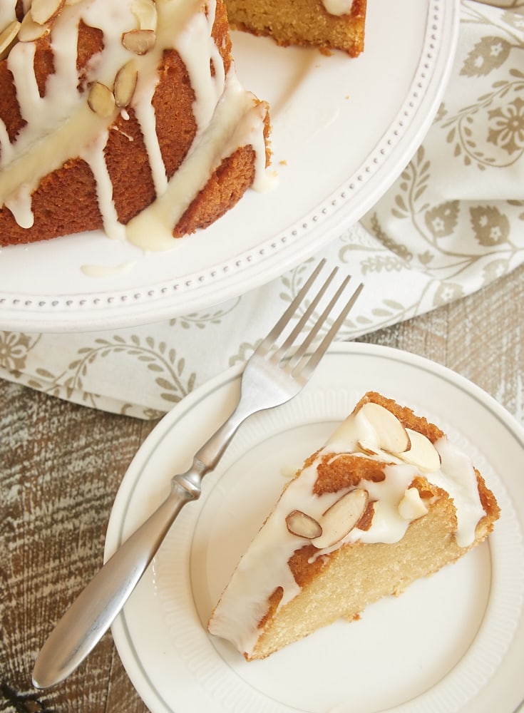 slice of Amaretto Almond Bundt Cake