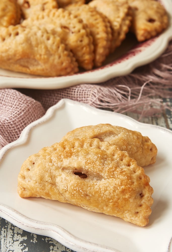 Cinnamon Apple Hand Pies served on a white plate