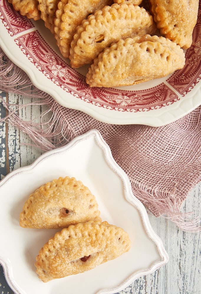 Cinnamon Apple Hand Pies on a white plate
