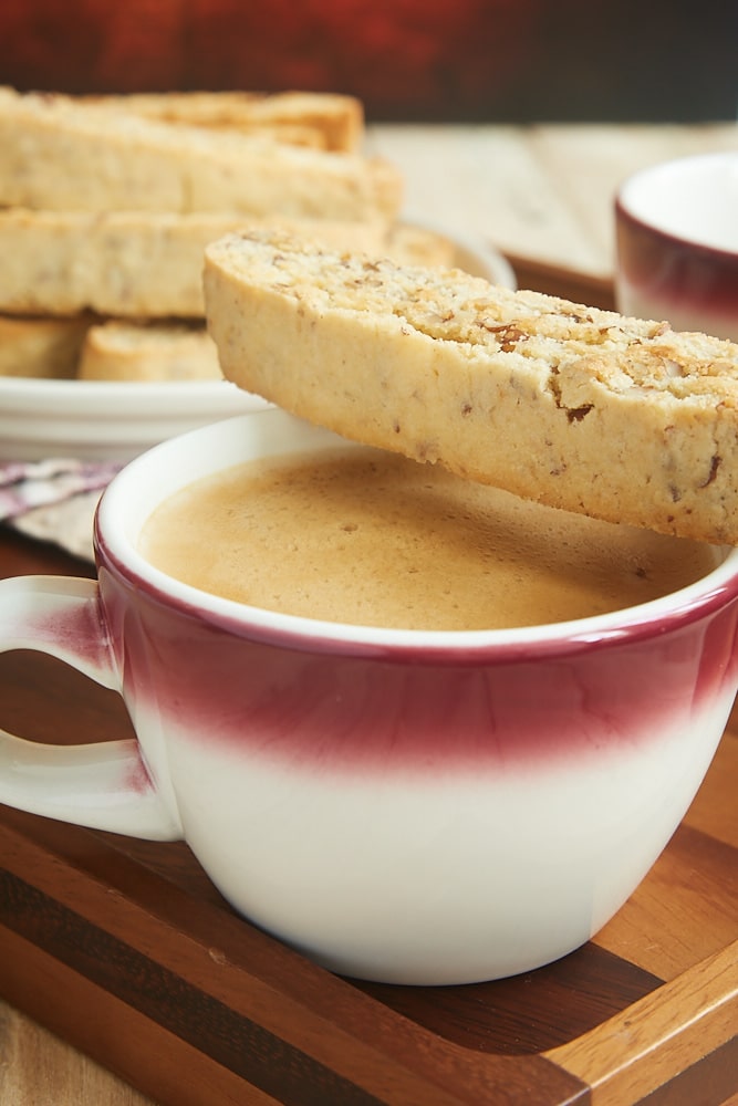 Add a little sweetness to your coffee or tea break with these delicious Bourbon Pecan Biscotti! - Bake or Break