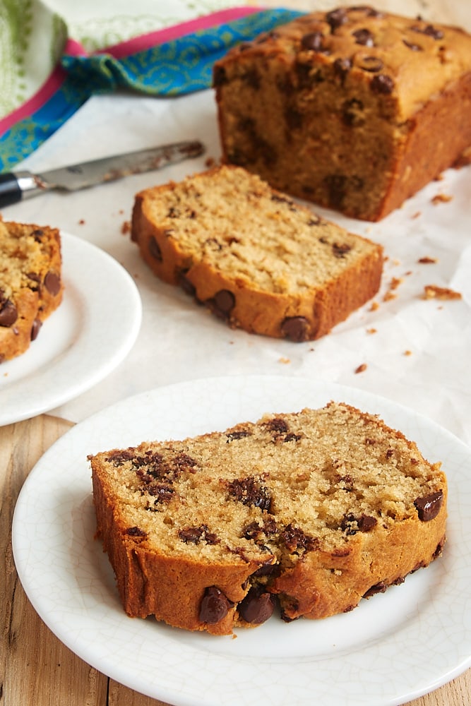 slices of Chocolate Chip Peanut Butter Bread