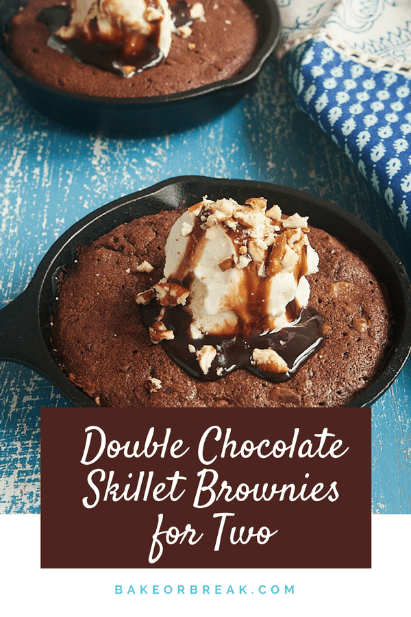 Double Chocolate Skillet Brownies for Two bakeorbreak.com