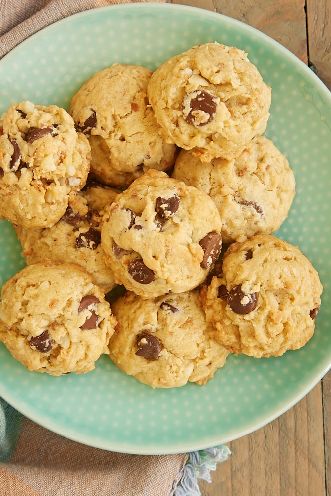 de Coco, de Macadâmia com Chocolate Chip Cookies