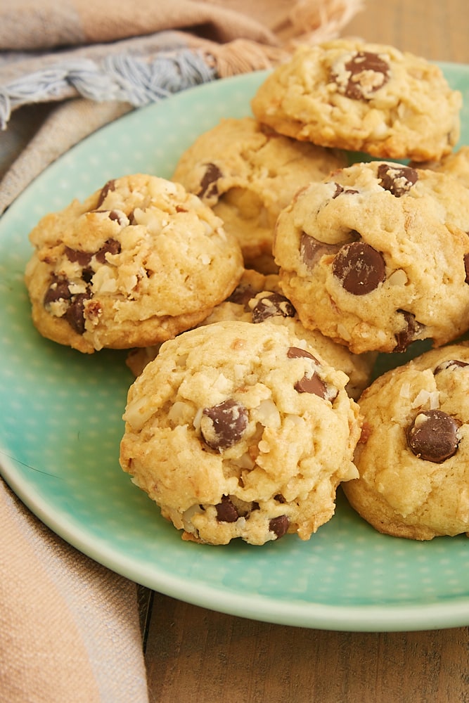  galletas de nuez de macadamia de coco con chispas de chocolate