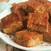 Dulce de Leche Banana Bars served on a plate