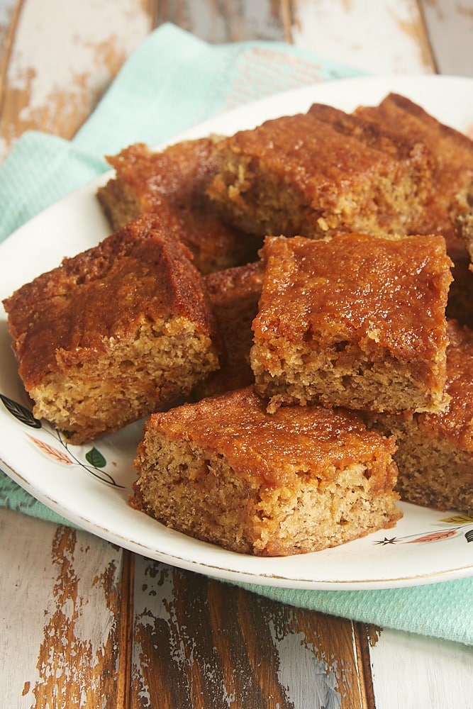 Dulce de Leche Banana Bars served on a plate