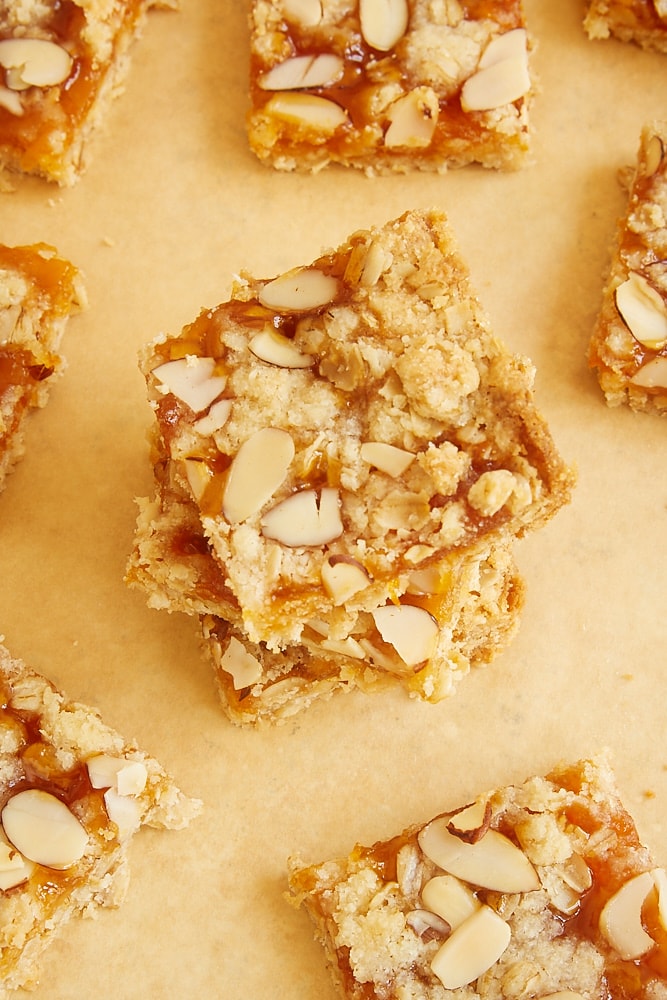 stack of Apricot Almond Oat Bars