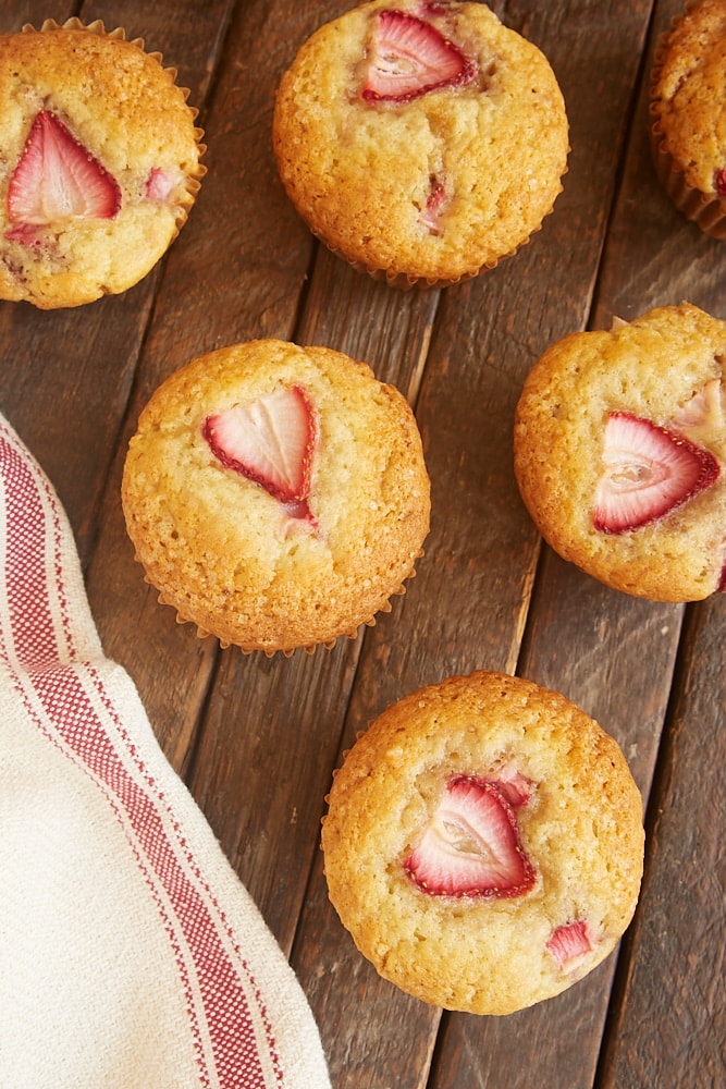Brown Butter Strawberry Muffins recipe on Bake or Break
