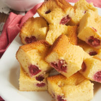 Raspberry White Chocolate Brownies served on a plate