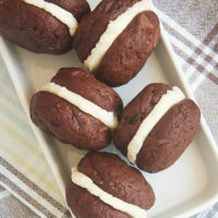 Brownie Cookie Sandwiches on a tray