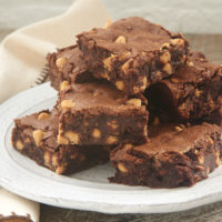 stack of Peanut Butter Chip Brownies