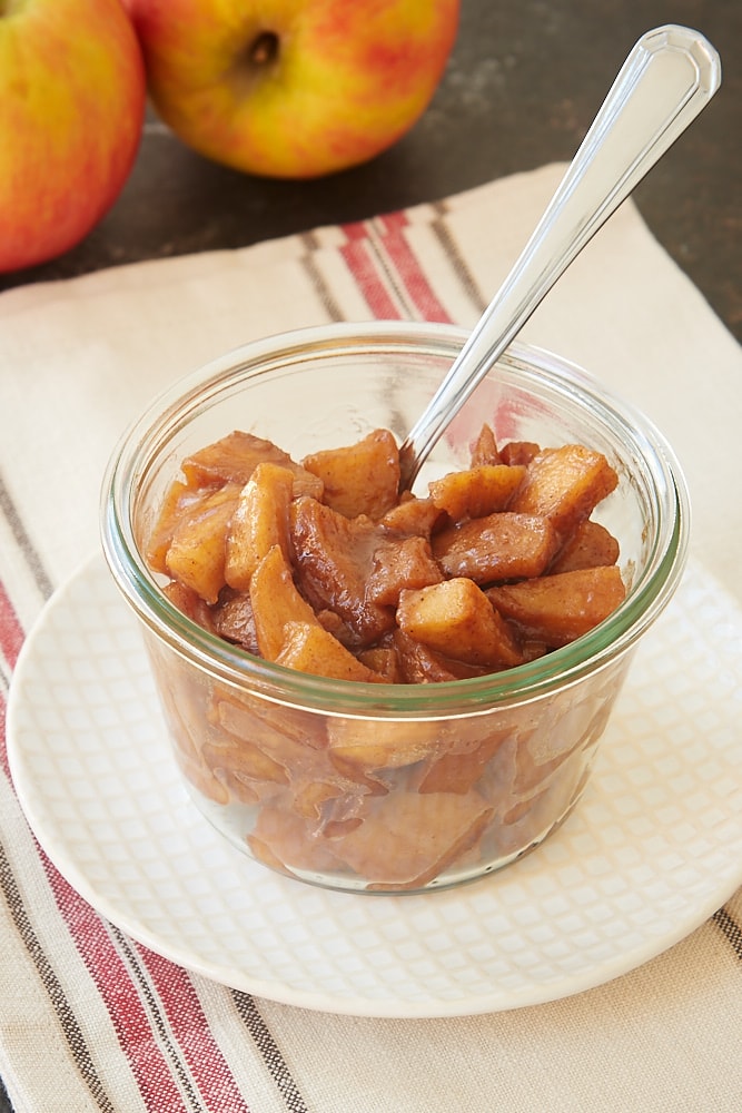 Spiced Apple Compote in a glass container