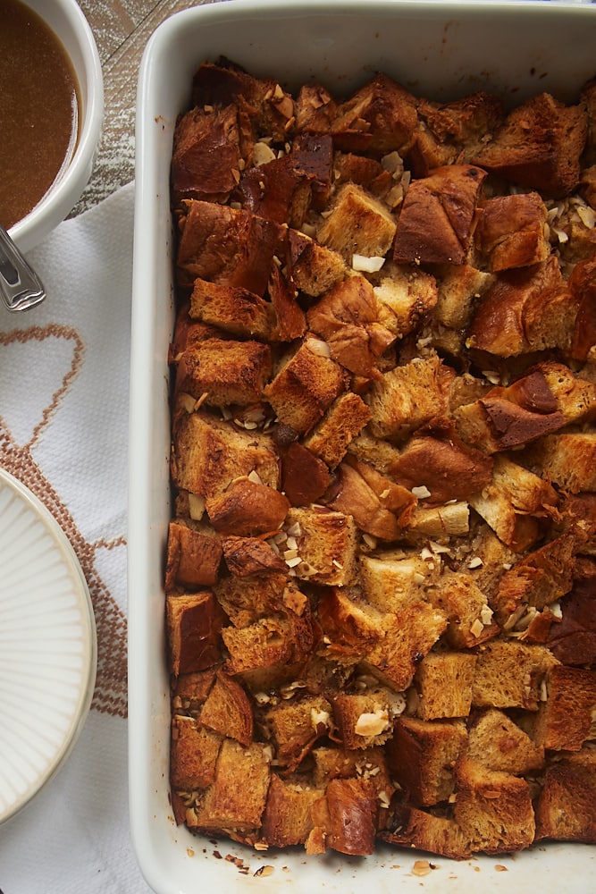 Chai Spice Bread Pudding with Vanilla Sauce