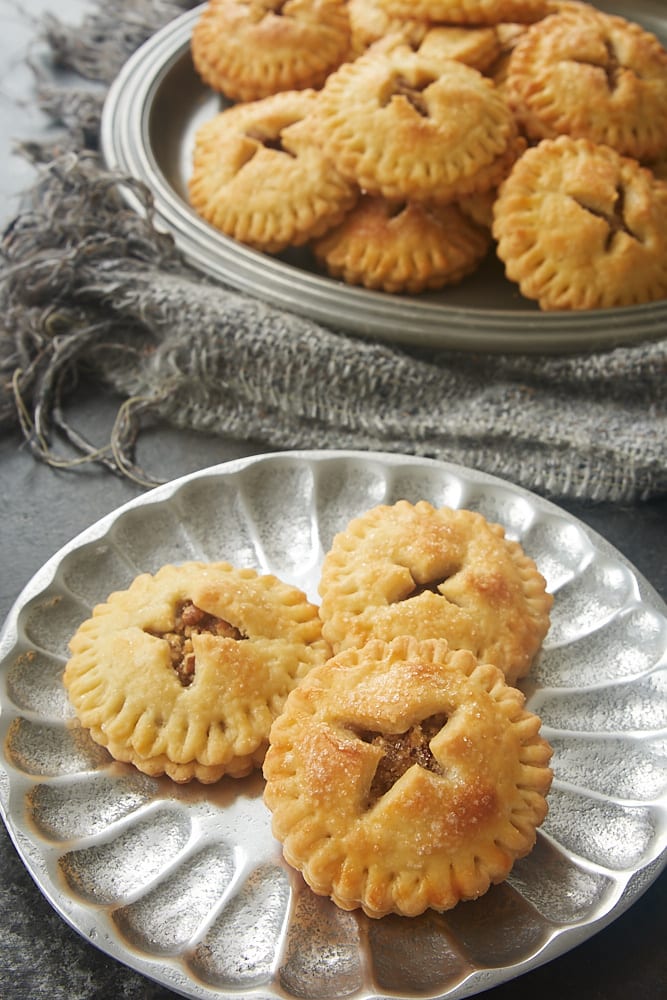 Pecan Hand Pies served on a pewter plate