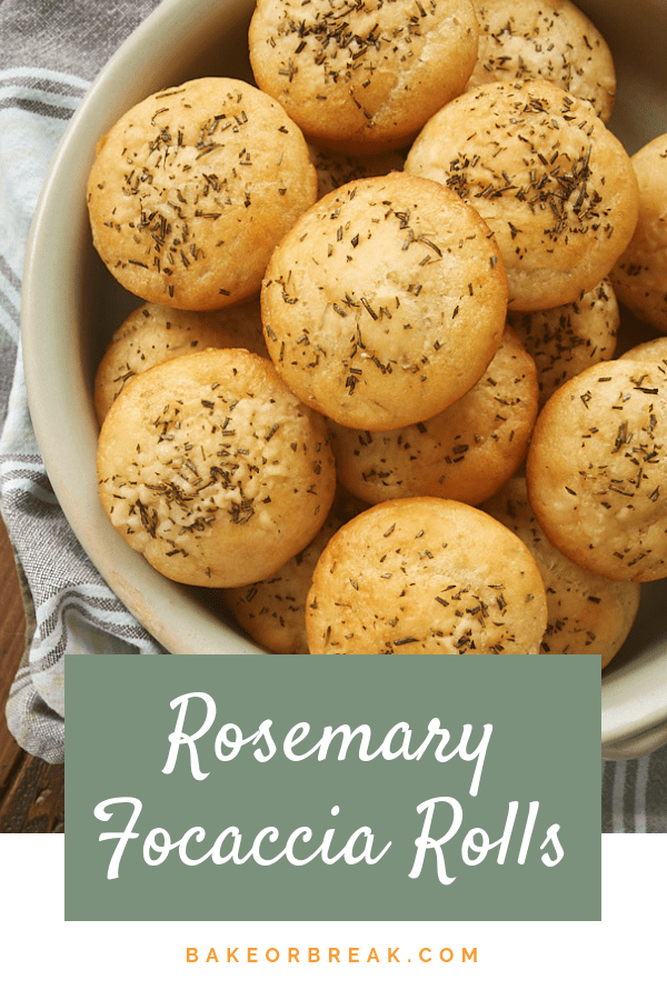 No-Knead Rosemary Focaccia Rolls bakeorbreak.com