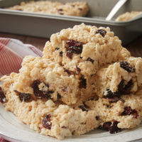 Cranberry White Chocolate Crispy Treats