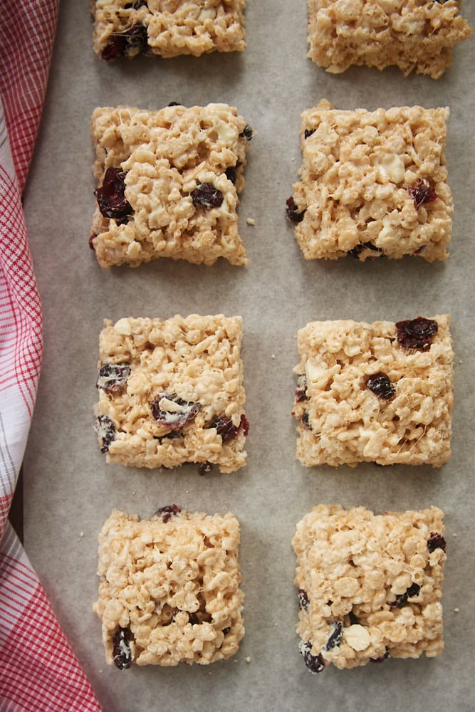 Cranberry White Chocolate Crispy Treats