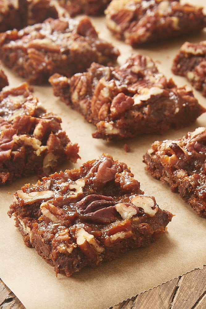 Dulce de Leche Magic Bars on parchment