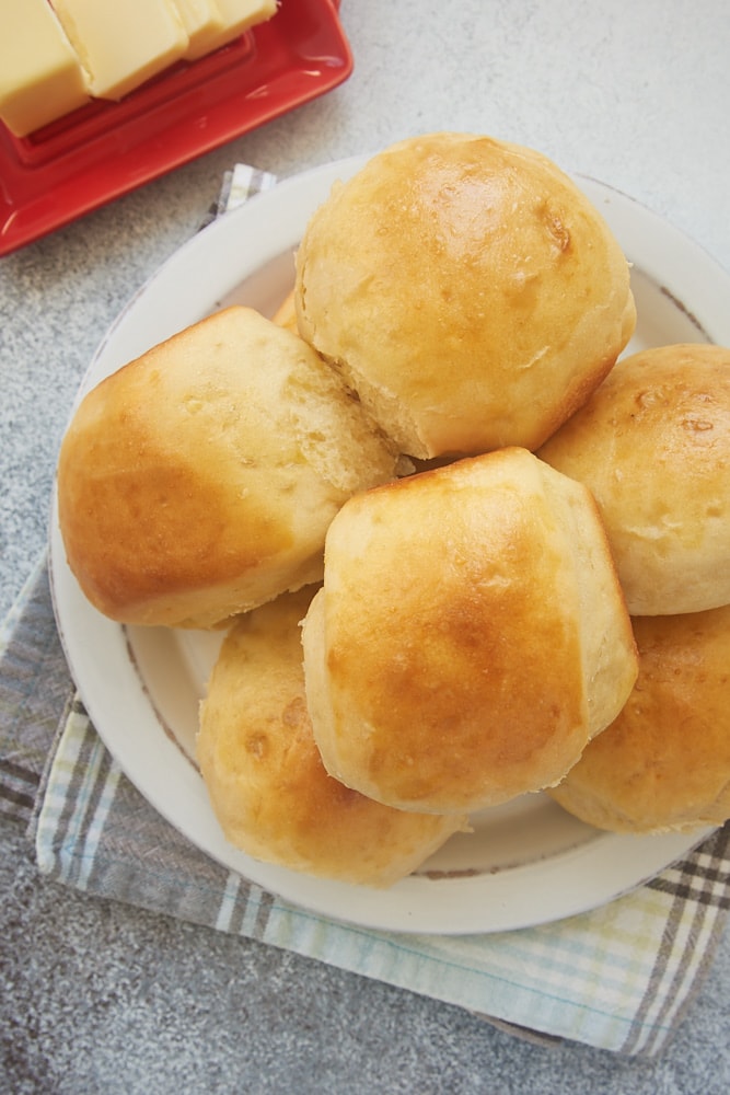 Potato Rolls on a white plate