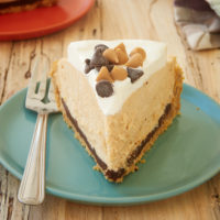 slice of Black Bottom Peanut Butter Pie