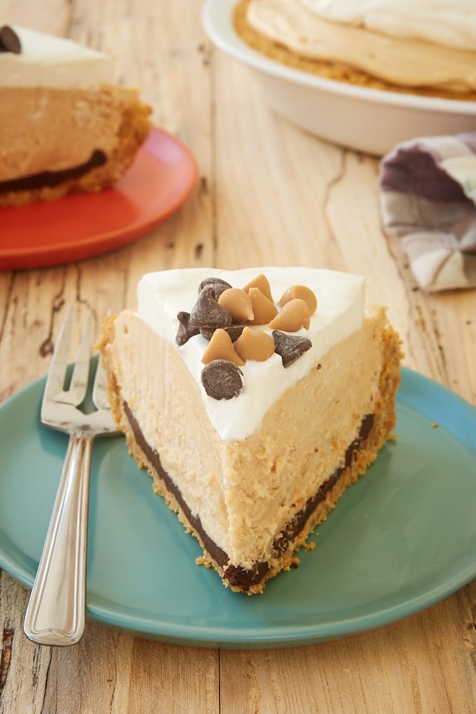 slice of Black Bottom Peanut Butter Pie