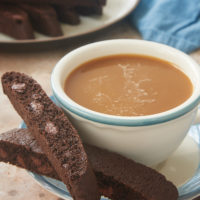 Double Chocolate Biscotti and a cup of coffee