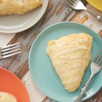 Vanilla Scones served on colorful plates