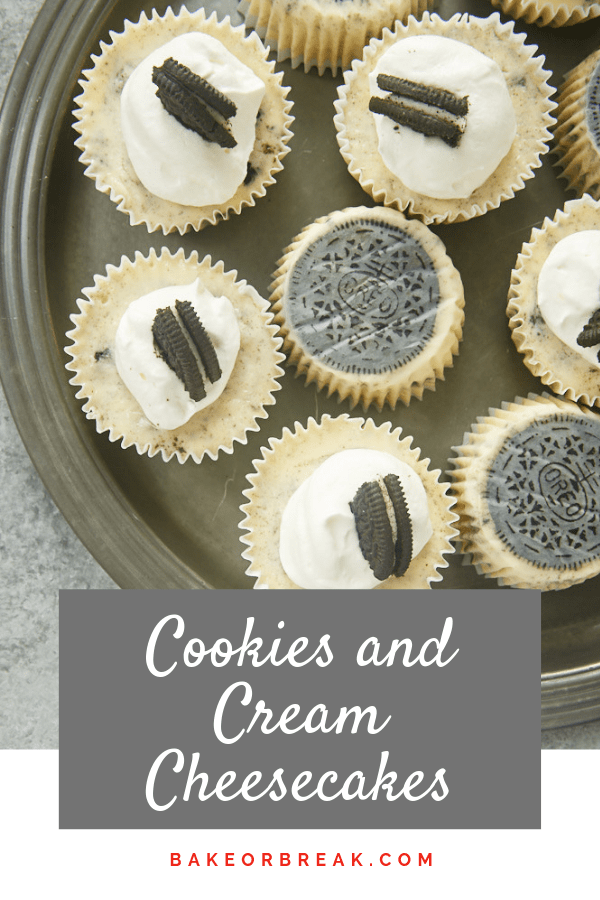 Cookies and Cream Cheesecakes bakeorbreak.com