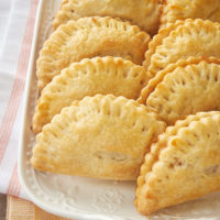 Peach Hand Pies served on a white tray