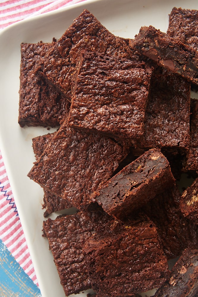 Amy's Brownies served on a white tray