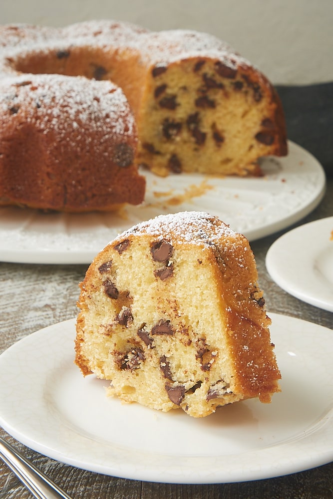 slice of Chocolate Chip Muffin Cake