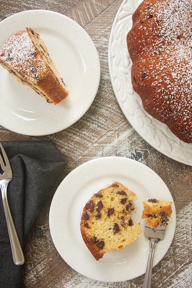 slices of Chocolate Chip Muffin Cake