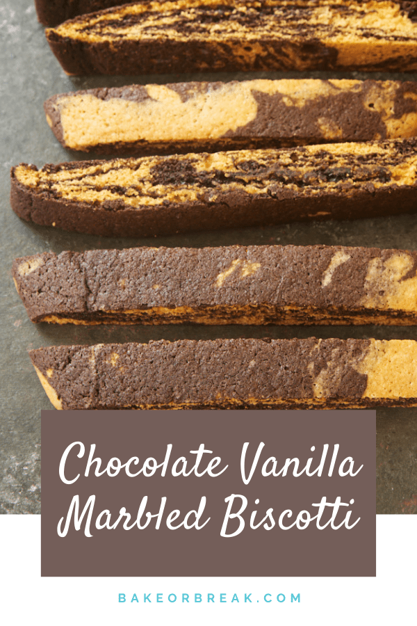 Chocolate Vanilla Marbled Biscotti bakeorbreak.com