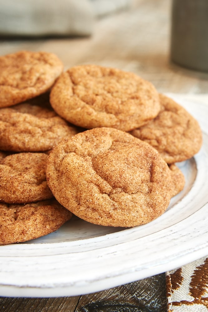 Cookie Butter Snickerdoodles served on a white plate