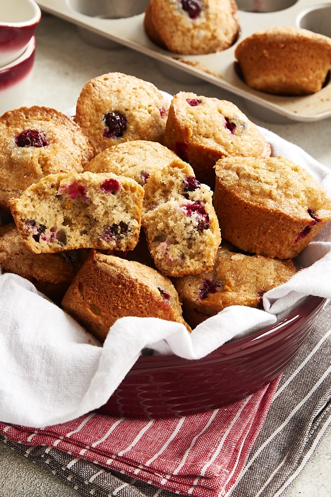 Cranberry Orange Muffins in a red dish