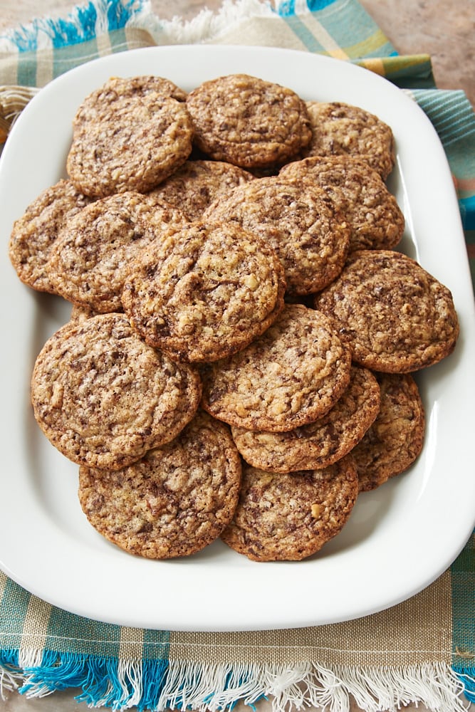 Dorie's Chocolate Chip Cookies served on a white platter