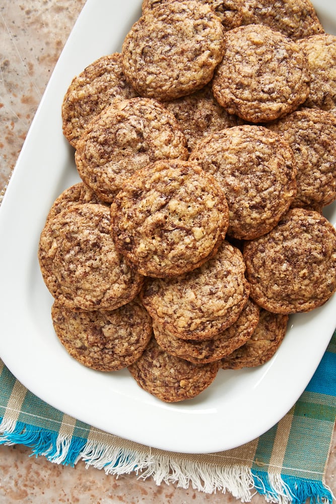 Dorie's Chocolate Chip Cookies on a white platter