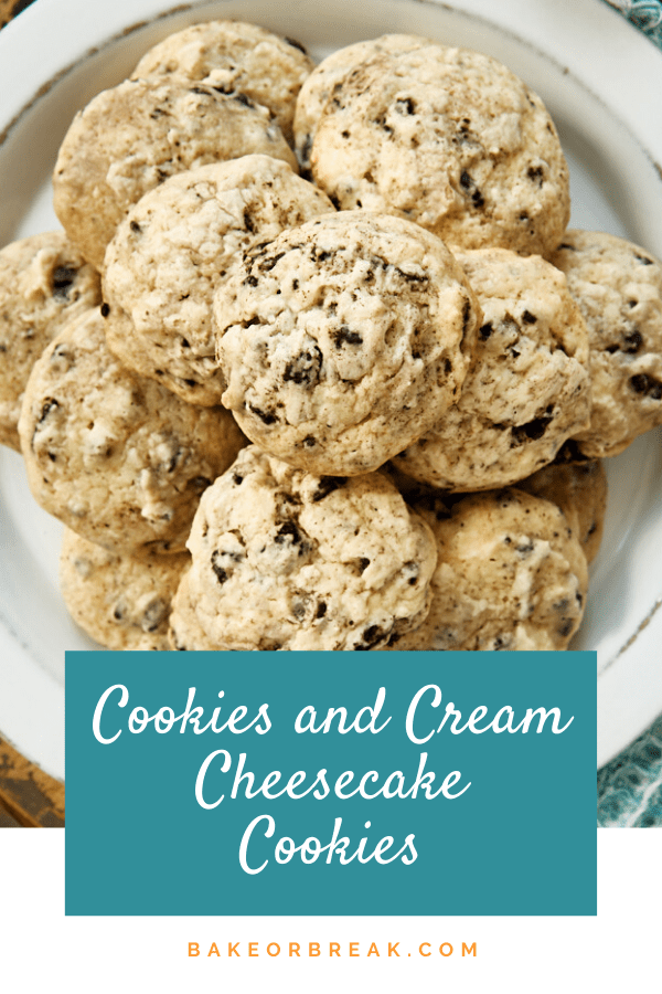 Cookies and Cream Cheesecake Cookies bakeorbreak.com