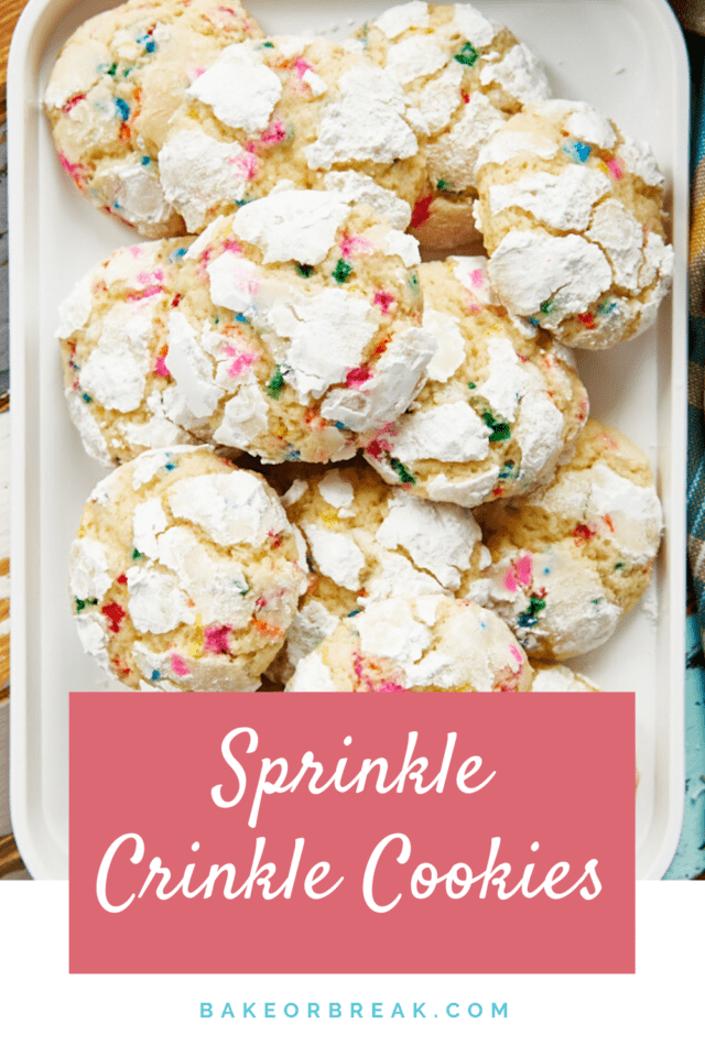 Sprinkle Crinkle Cookies bakeorbreak.com