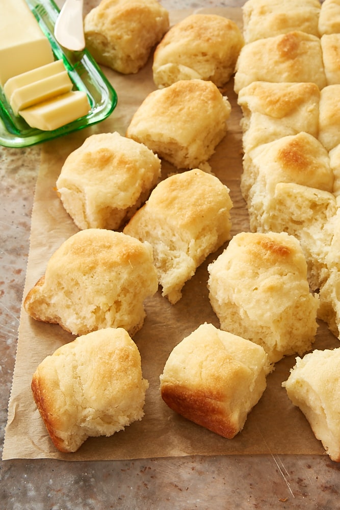 Angel Biscuits on parchment paper