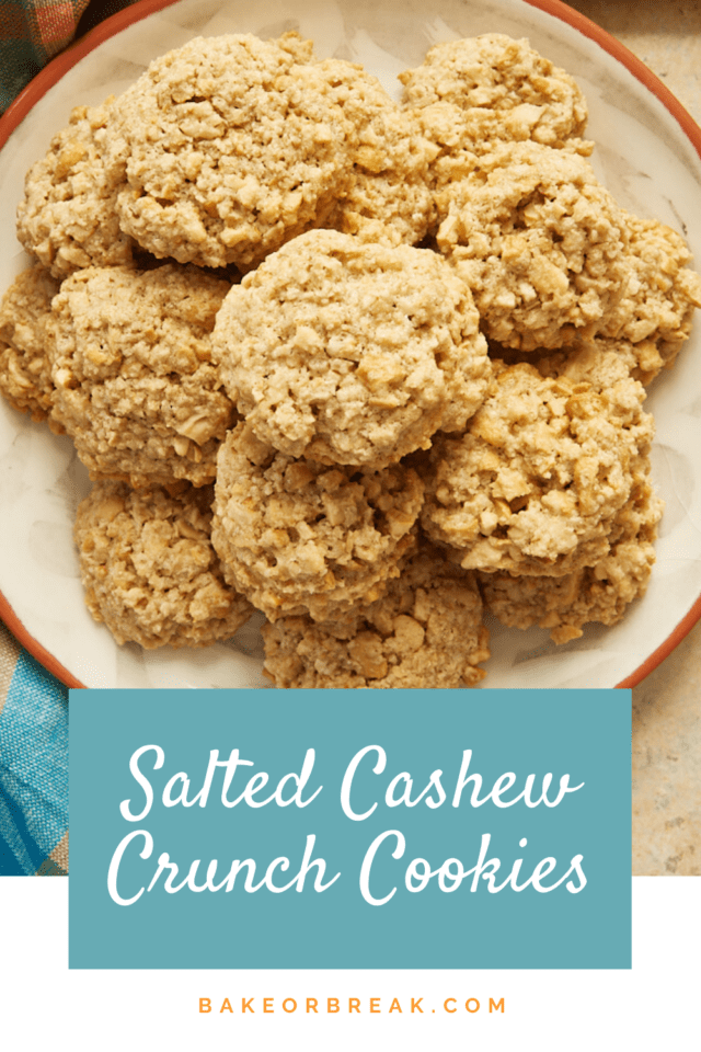 Salted Cashew Crunch Cookies on a plate.